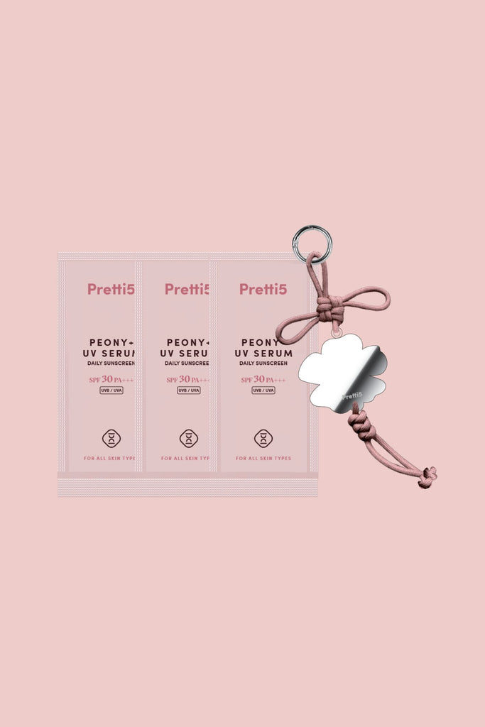 FREE SACHET - PEONY+ UV Serum - 3ml x 3 + FREE PRETTI5 BAG CHARM x 1