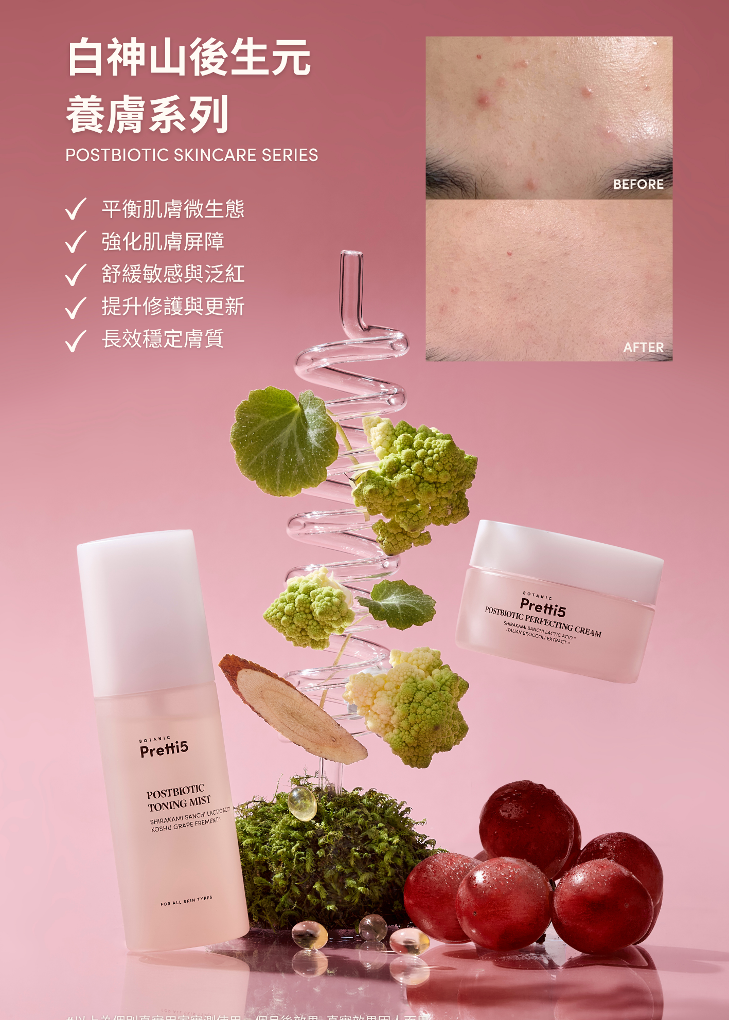 Postbiotic Collection Benefits - Pretti5 - TCM-Infused Clean Beauty For Natural Glow