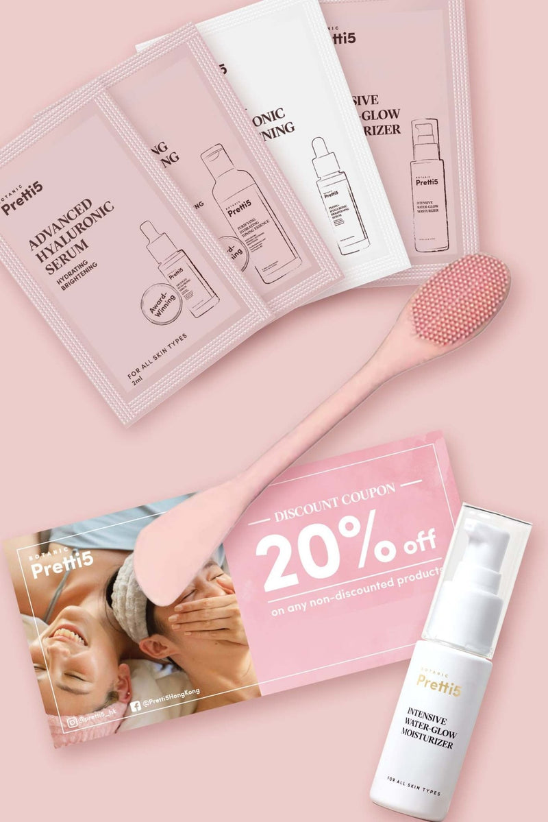 FREE SACHET TRIAL PACK + BEAUTY BRUSH + MOISTURIZER + DISCOUNT COUPON - Pretti5 - HK