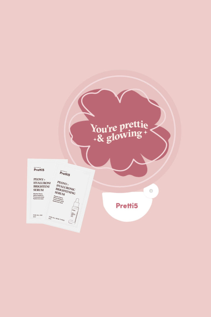 🎁 PRETTI5 PORTABLE FOLDING FAN x 1 + SACHET - PEONY+ HYALURONIC BRIGHTENING SERUM 2ml x 2 (100% off)