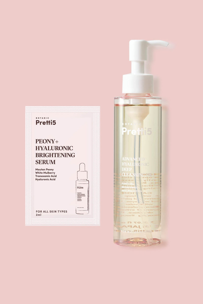 Brightening Serum Sachet (2ml) + Cleansing Oil (150ml) - Pretti5 - TCM-Infused Clean Beauty For Natural Glow