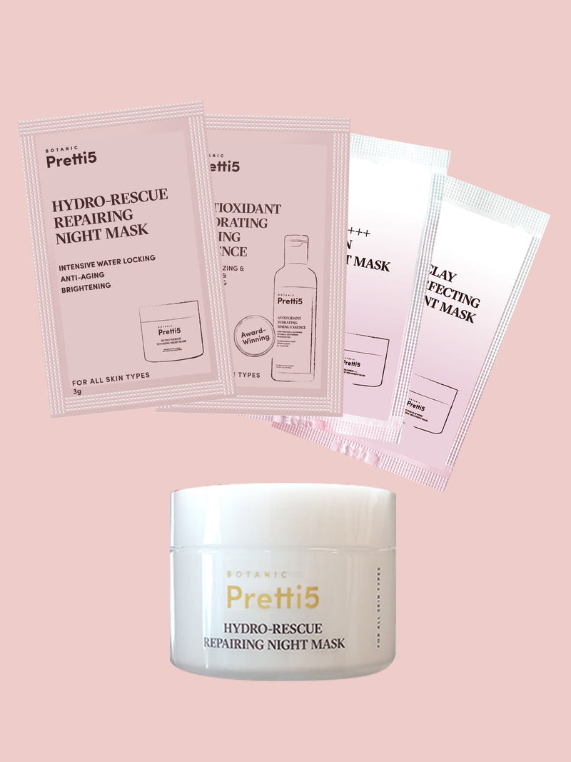 SACHET PACK + MINI NIGHT MASK - Pretti5 - TCM-Infused Clean Beauty For Natural Glow